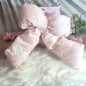 Wrap  Happy  BOW SEQUIN VELVET Pink NWT